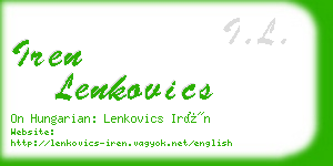 iren lenkovics business card